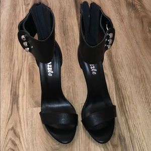 Black ankle strap heels